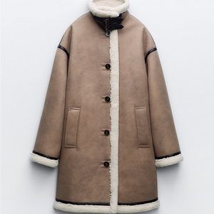 NWT Zara Shearling Coat - SOLD OUT